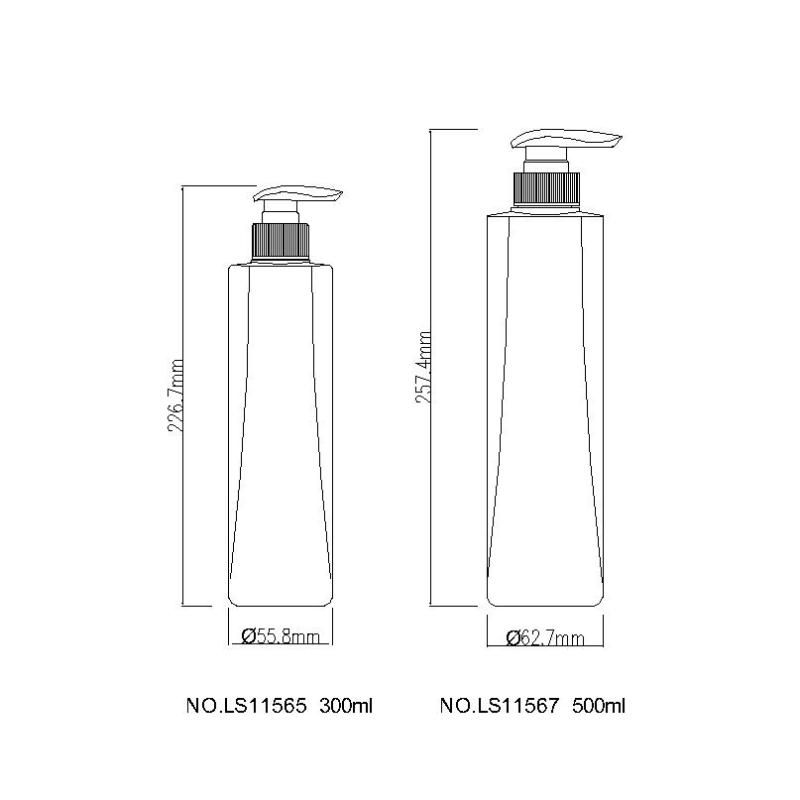Irregular 300ml 500ml HDPE lotion bottle shampoo body gel packaging with dispensers