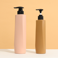 Irregular 300ml 500ml HDPE lotion bottle shampoo body gel packaging with dispensers