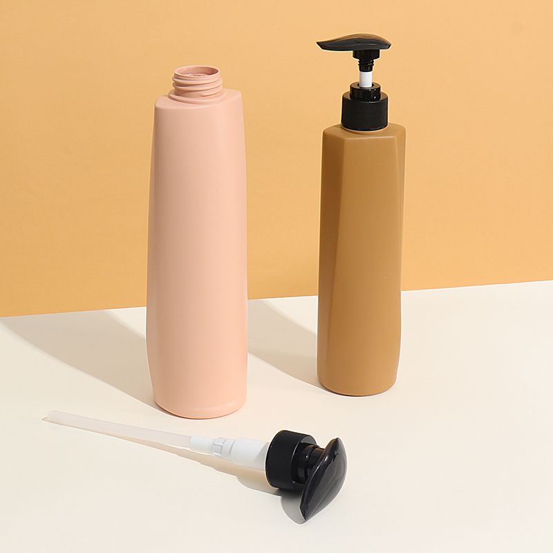 Irregular 300ml 500ml HDPE lotion bottle shampoo body gel packaging with dispensers