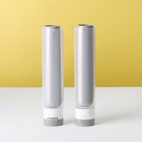 Dual chamber 60ml skincare cosmetic tubes face wash soft PE hose flip cap