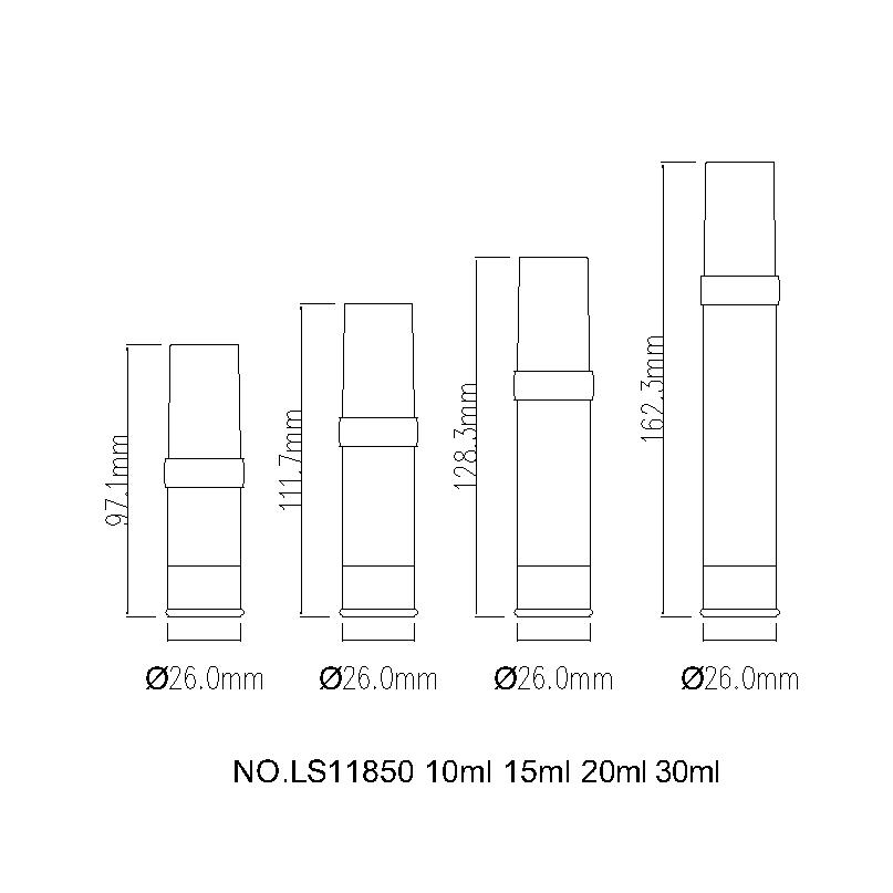 10ml 15ml 20ml 30ml Plating Plastic Airless Pump Bottle For Lotion Skincare