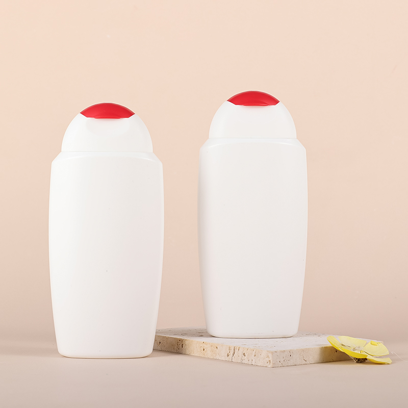 OEM 200ml flat plastic bottle HDPE shampoo bottles flip cap