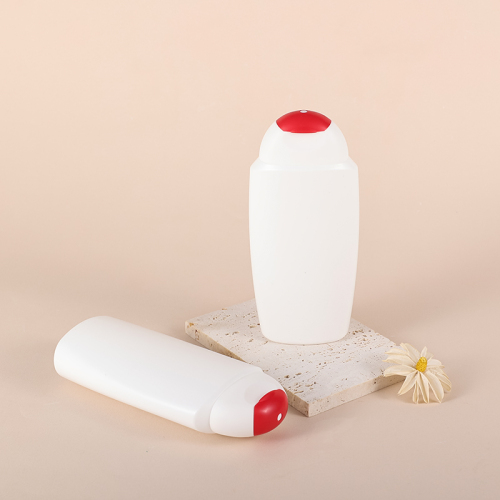 OEM 200ml flat plastic bottle HDPE shampoo bottles flip cap