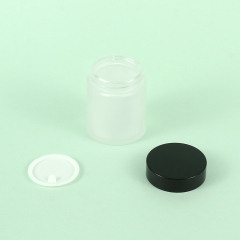 Cream Packaging 100g Frosted Clear Glass Jar With Black Lid 6 pcs Storage Tub