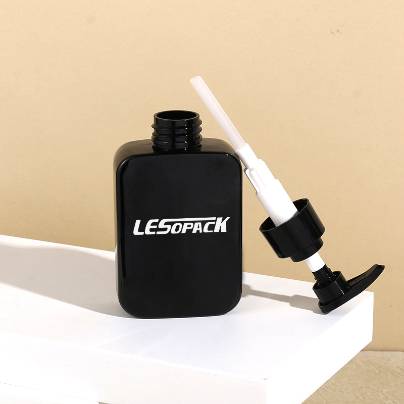 New arrival luxury 150ml PET lotion bottle square shampoo body wash skincare packaging