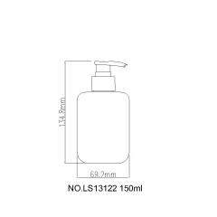 New arrival luxury 150ml PET lotion bottle square shampoo body wash skincare packaging