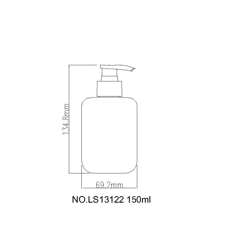 New arrival luxury 150ml PET lotion bottle square shampoo body wash skincare packaging