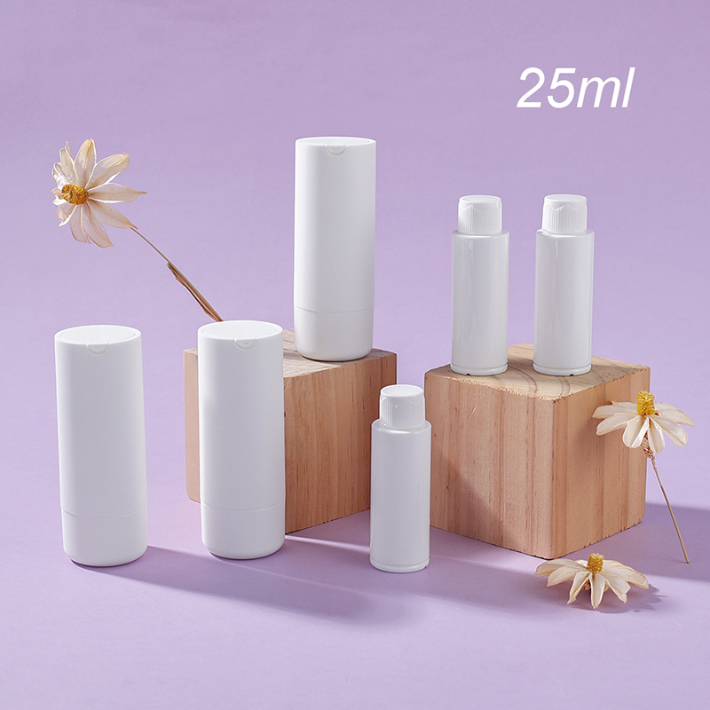 Refillable 25ml 45ml matte white rotate plastic airless bottle skincare cream packaging