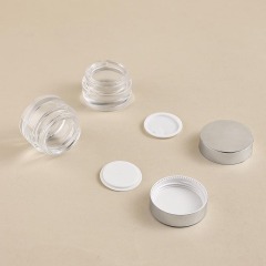 Custom empty round transparent glass jar 10/15/20/30/50/100g face cream tub