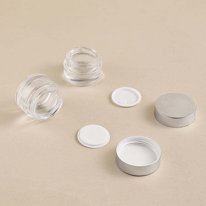 Custom empty round transparent glass jar 10/15/20/30/50/100g face cream tub