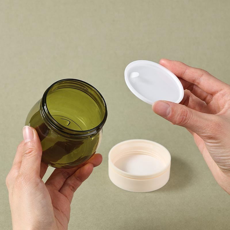 Wide mouth 160ml thick wall PET transparent green mask cream jar DIY cosmetic tool in stock