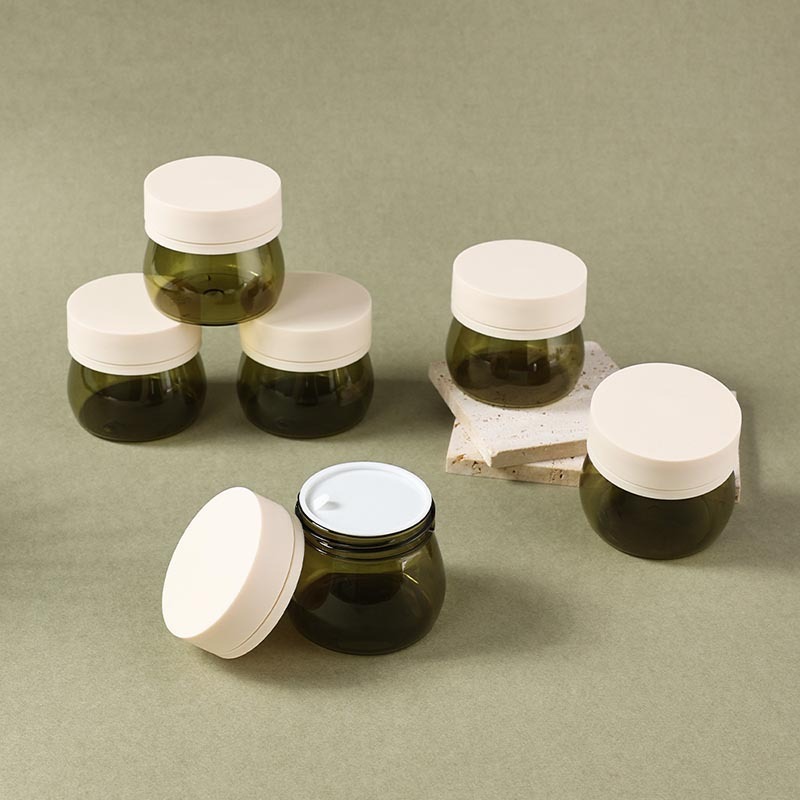 Wide mouth 160ml thick wall PET transparent green mask cream jar DIY cosmetic tool in stock