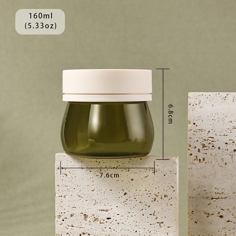 Wide mouth 160ml thick wall PET transparent green mask cream jar DIY cosmetic tool in stock