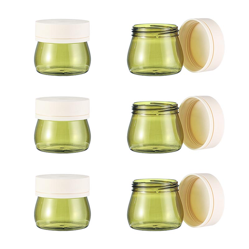 Wide mouth 160ml thick wall PET transparent green mask cream jar DIY cosmetic tool in stock
