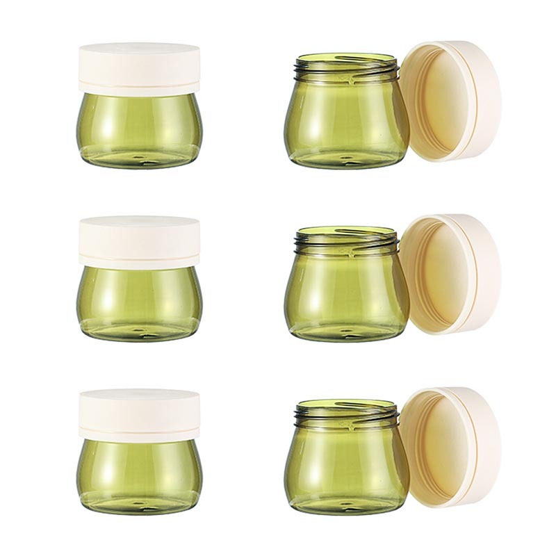 Wide mouth 160ml thick wall PET transparent green mask cream jar DIY cosmetic tool in stock