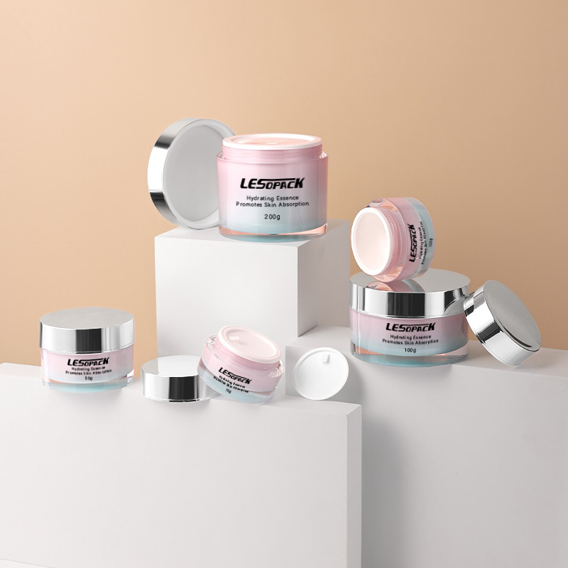 High-end gradient color cosmetic acrylic jar 15g 30g 50g 100g custom skincare packaging