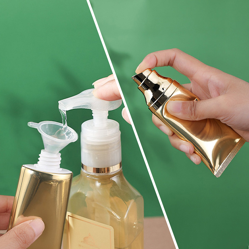 Luxury Golden Glossy Oval ABL Pump Cream Tube 50 ml Skincare Dispenser Container
