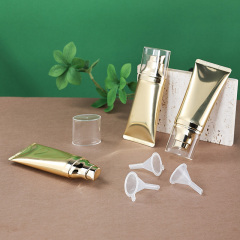 Luxury Golden Glossy Oval ABL Pump Cream Tube 50 ml Skincare Dispenser Container