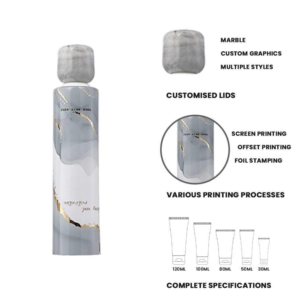 Luxury skincare LDPE soft tube 30ml 80ml 100ml customized empty hose