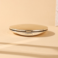 Ready to ship round compact powder case golden DIY cosmetic packaging