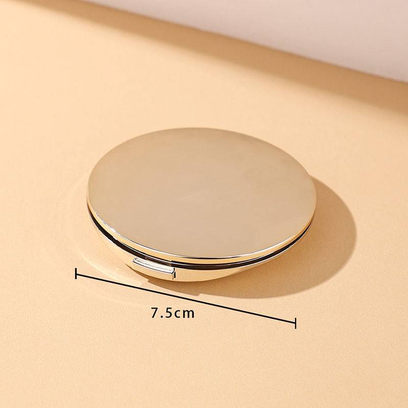 Ready to ship round compact powder case golden DIY cosmetic packaging