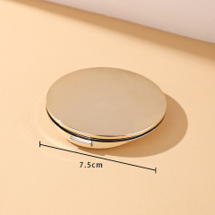 Ready to ship round compact powder case golden DIY cosmetic packaging