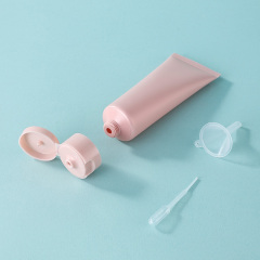 Frosted 80 ml pink flip cap soft cosmetic tube skincare DIY dispenser container