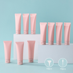 Frosted 80 ml pink flip cap soft cosmetic tube skincare DIY dispenser container
