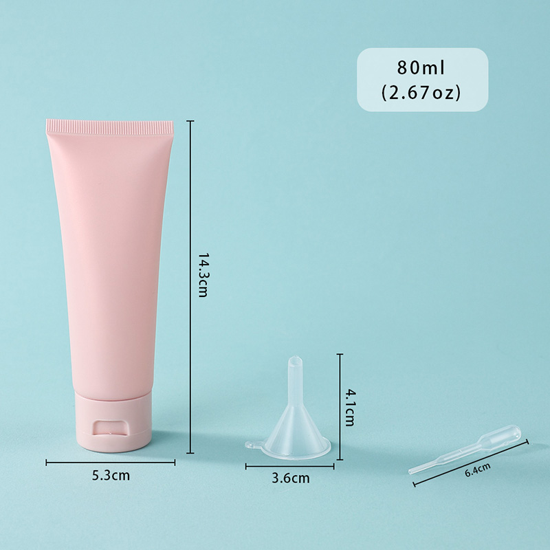 Frosted 80 ml pink flip cap soft cosmetic tube skincare DIY dispenser container
