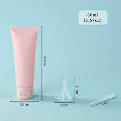 Frosted 80 ml pink flip cap soft cosmetic tube skincare DIY dispenser container