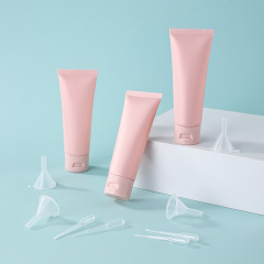 Frosted 80 ml pink flip cap soft cosmetic tube skincare DIY dispenser container