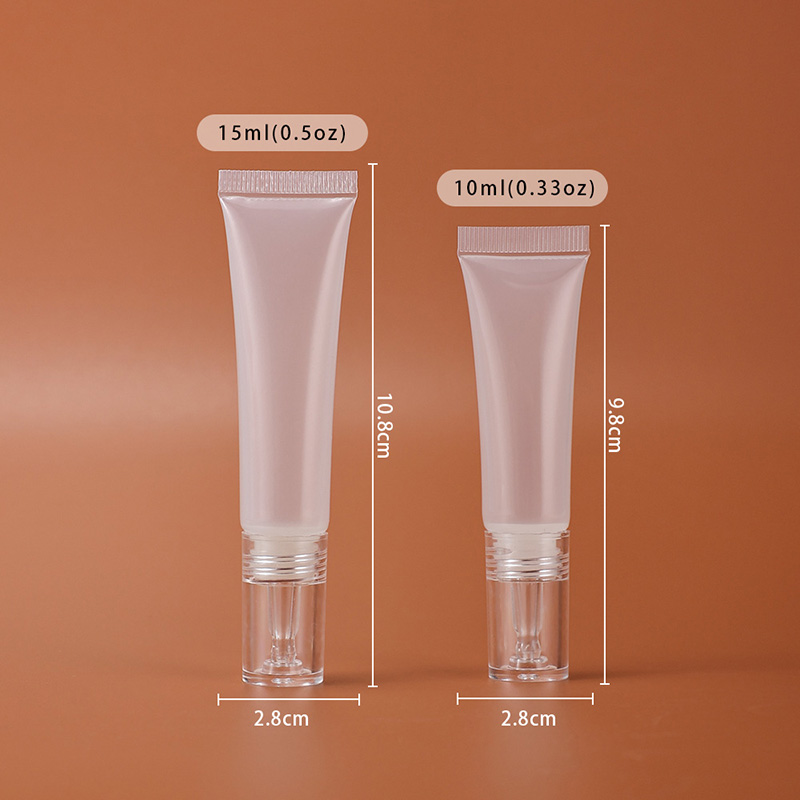Skincare empty clear dropper head soft tube 10 ml 15 ml refillable DIY tool
