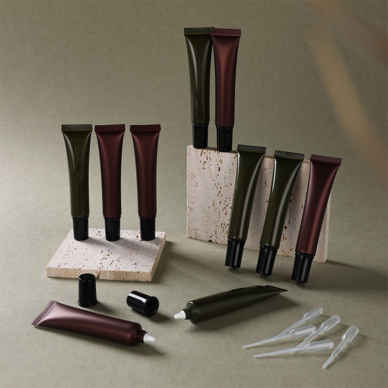 Cosmetic DIY dispenser 20g eye cream squeeze tube 10-piece set brown green