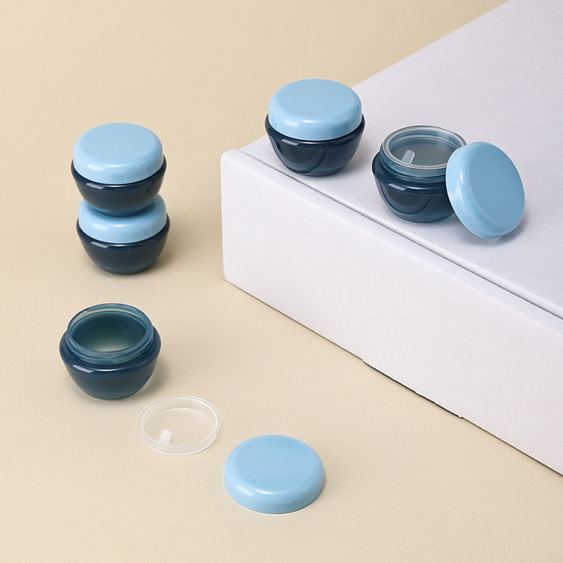 Cosmetics blue color mushroom shape 10 g eye lotion facial cream empty jars with gasket