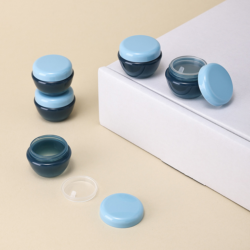 Cosmetics blue color mushroom shape 10 g eye lotion facial cream empty jars with gasket