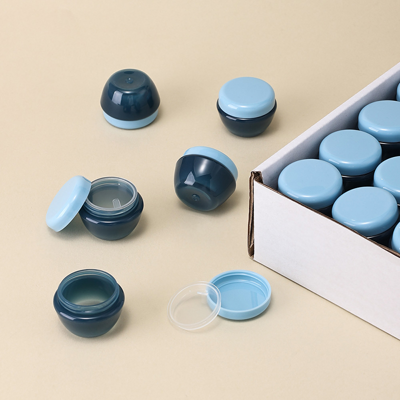 Cosmetics blue color mushroom shape 10 g eye lotion facial cream empty jars with gasket