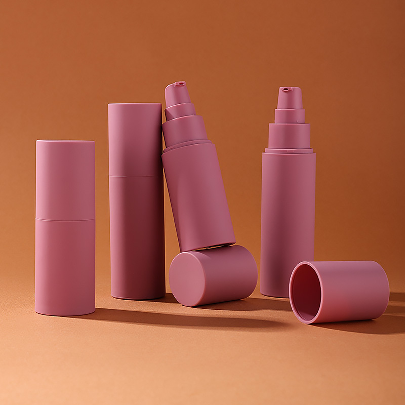 New arrival cylindrical 60ml 100ml plastic lotion airless bottle empty cosmetic dispenser