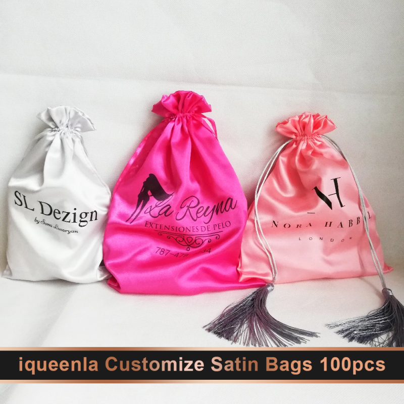 iqueenla Customize Satin Bags 100pcs