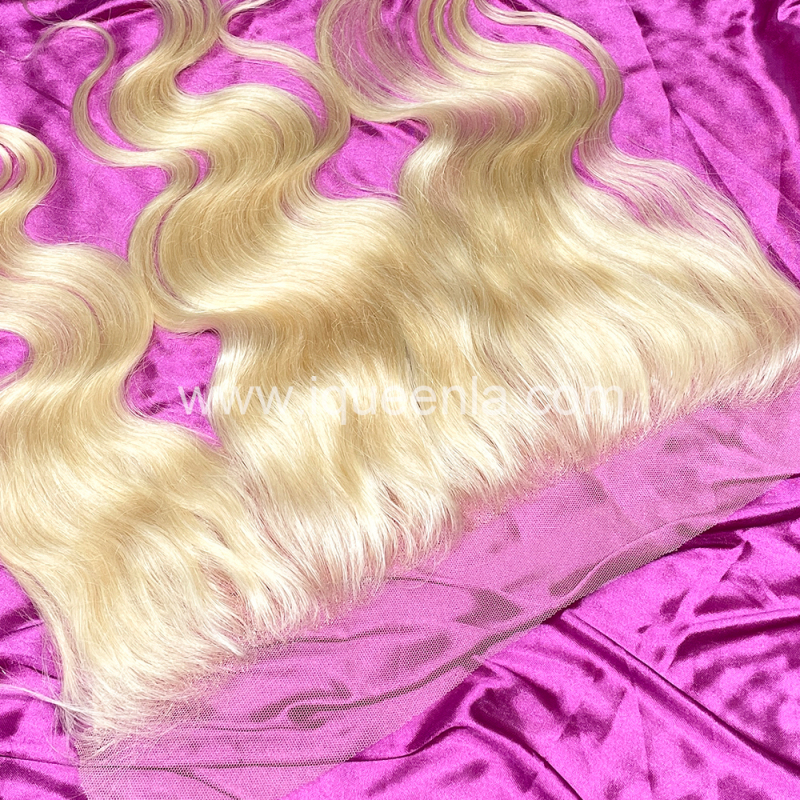 iqueenla Blonde #613 Color Body Wave 13x4 Transparent Lace Frontal