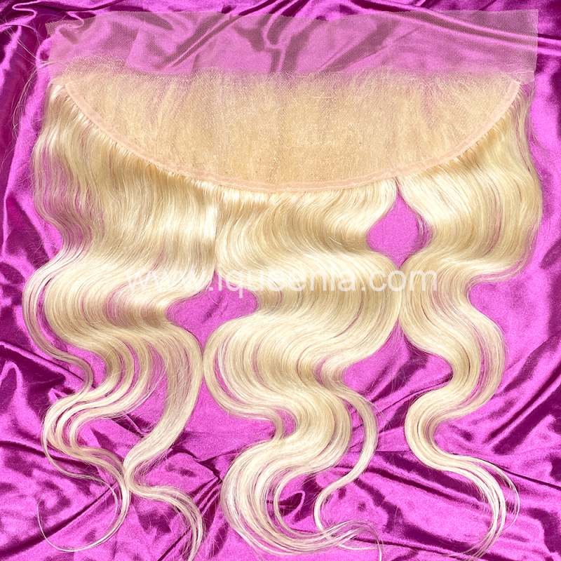 iqueenla Blonde #613 Color Body Wave 13x4 Transparent Lace Frontal