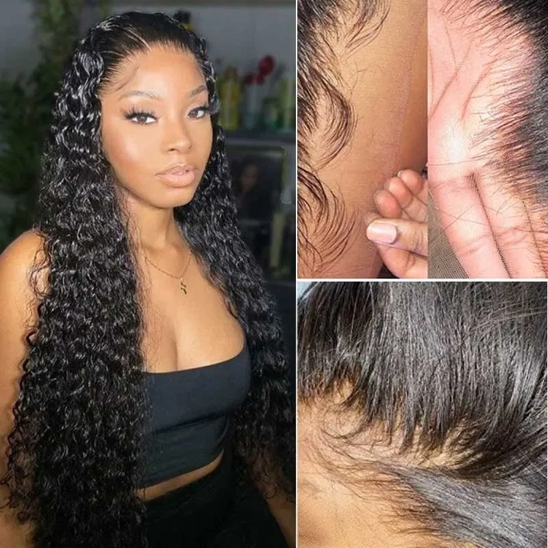 iqueenla 13x4 Indian Curly HD Lace Front Wig Raw Hair