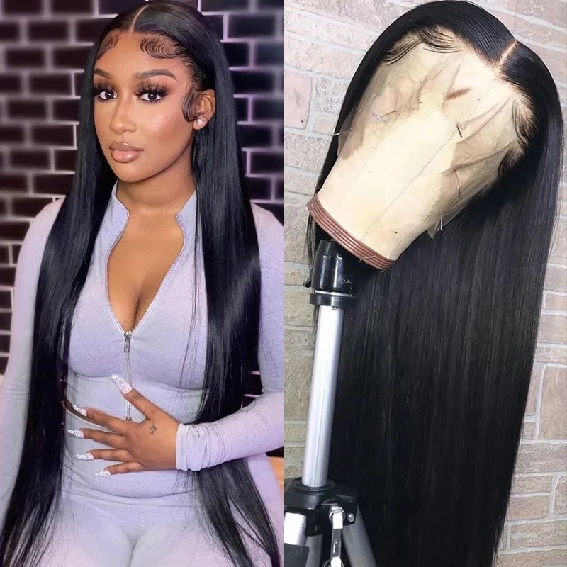 iqueenla 13x4 Transparent Lace Front Wig Straight Raw Hair