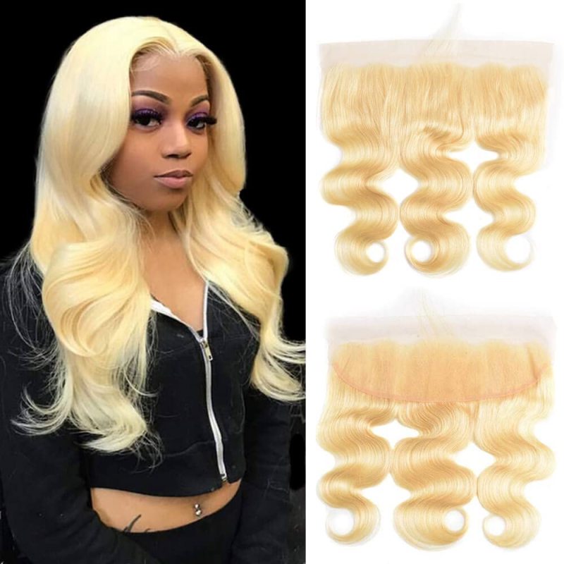 iqueenla Blonde #613 Color Body Wave 13x4 Transparent Lace Frontal