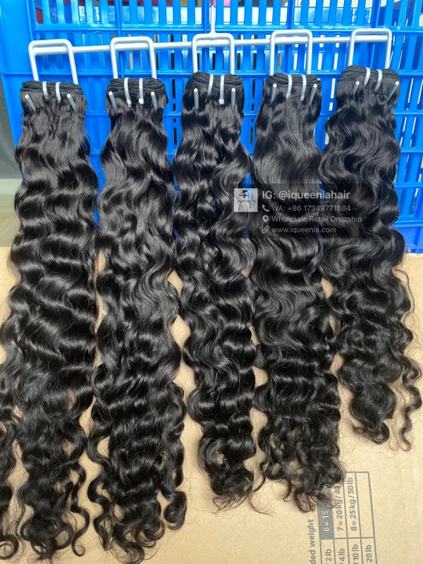 iqueenla Burmese Curly Raw Hair 3 Bundles with 4x4 Transparent Lace Closure