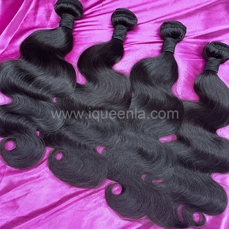 iqueenla 12A  Affordable Body Wave Mink Hair  with 4x4  Transparent Lace CLosure