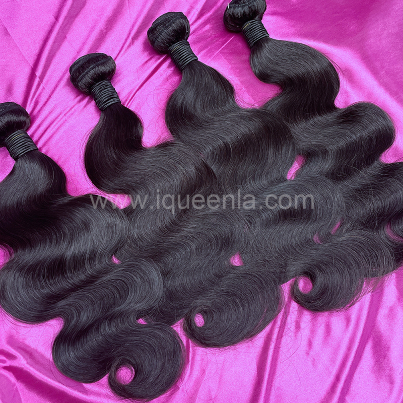 iqueenla 12A  Affordable Body Wave Mink Hair  with 4x4  Transparent Lace CLosure