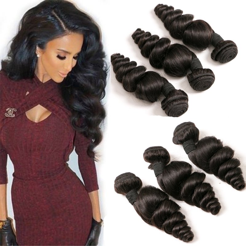 iqueenla 12A  Mink Hair Loose Wave 3 Bundles with 4x4  Transparent Lace CLosure