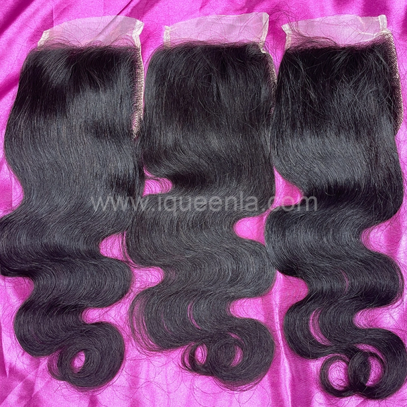 iqueenla 12A  Affordable Body Wave Mink Hair  with 4x4  Transparent Lace CLosure