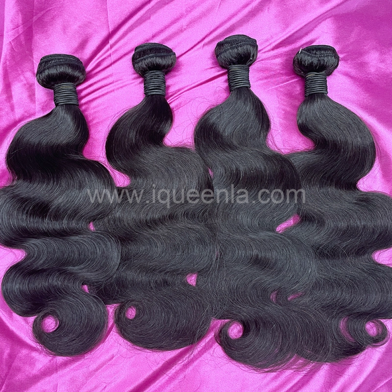 iqueenla 12A  Affordable Body Wave Mink Hair  with 4x4  Transparent Lace CLosure