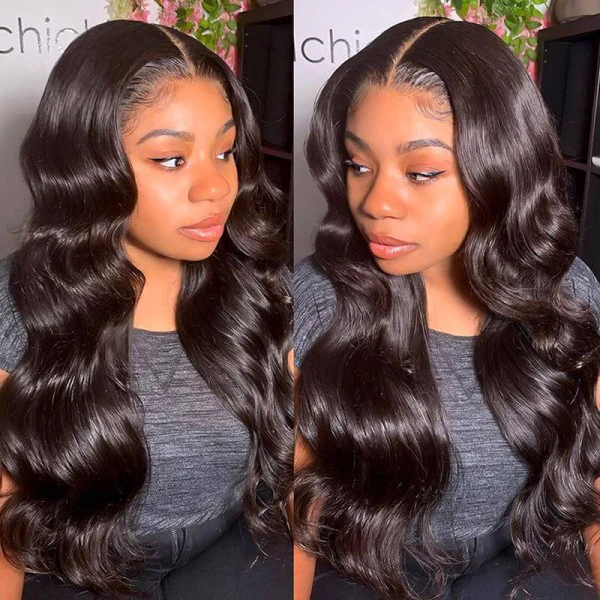 iqueenla Body Wave 13x4 Transparent Lace Frontal Pre-made Wig 16-26 Inch Free Shipping